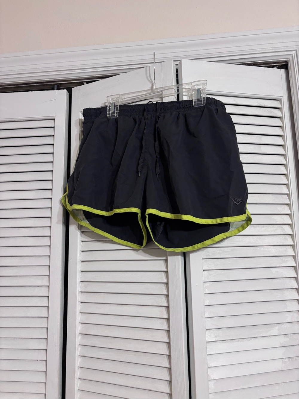 Roxy Black Athletic Shorts with Lime Trim